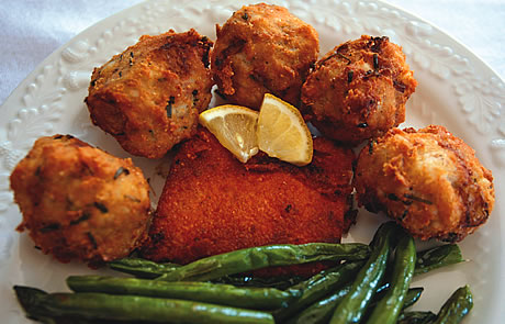 Fried beignets of catfish